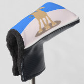 Cute happy glimlach camel cartoon illustratie golfheadcover (3/4 voorkant)