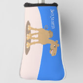 Cute happy glimlach camel cartoon illustratie golfheadcover (Draai 90)