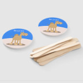 Cute happy glimlach camel cartoon illustratie handwaaier (Niet-gemonteerd)