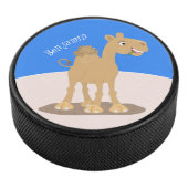 Cute happy glimlach camel cartoon illustratie hockey puck (3/4)