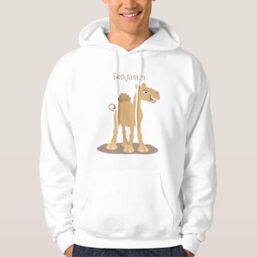Cute happy glimlach camel cartoon illustratie hoodie (Voorkant)