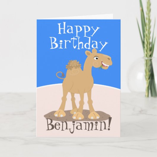 Cute happy glimlach camel cartoon illustratie kaart (Voorkant)