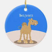 Cute happy glimlach camel cartoon illustratie keramisch ornament (Achterkant)