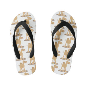 Cute happy glimlach camel cartoon illustratie kinder teenslippers