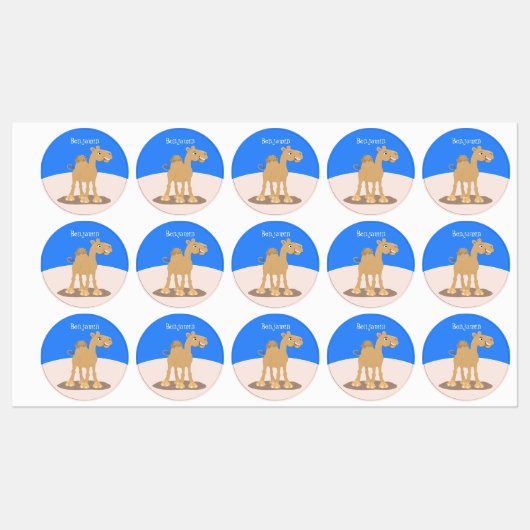 Cute happy glimlach camel cartoon illustratie labels (Vel)
