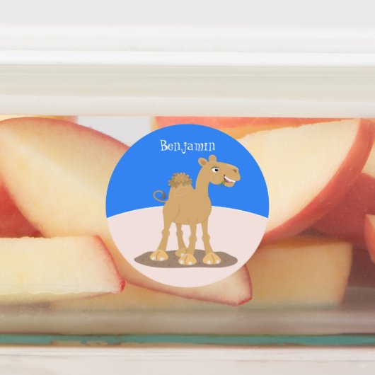 Cute happy glimlach camel cartoon illustratie labels (Aangebracht)