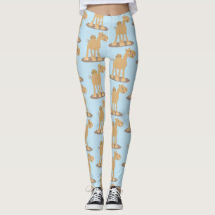 Cute happy glimlach camel cartoon illustratie leggings