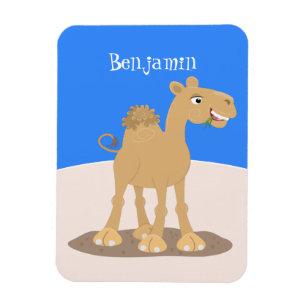 Cute happy glimlach camel cartoon illustratie magneet