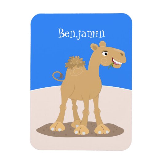 Cute happy glimlach camel cartoon illustratie magneet (Verticaal)