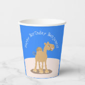 Cute happy glimlach camel cartoon illustratie papieren bekers (Voorkant)