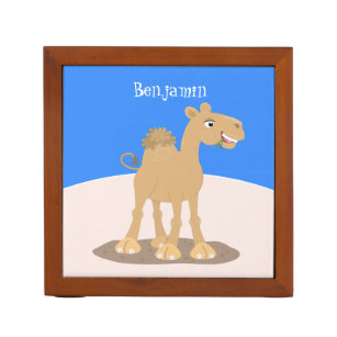 Cute happy glimlach camel cartoon illustratie pennenhouder
