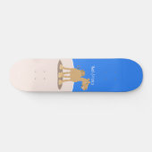 Cute happy glimlach camel cartoon illustratie persoonlijk skateboard (Horizontaal)