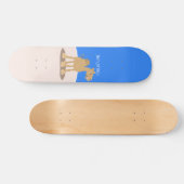 Cute happy glimlach camel cartoon illustratie persoonlijk skateboard (Horizontaal)