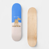 Cute happy glimlach camel cartoon illustratie persoonlijk skateboard (Voorkant)