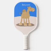 Cute happy glimlach camel cartoon illustratie pickleball paddle (Voorkant)