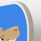 Cute happy glimlach camel cartoon illustratie pickleball paddle (Links Detail)