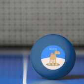 Cute happy glimlach camel cartoon illustratie pingpongbal (Net)