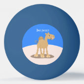 Cute happy glimlach camel cartoon illustratie pingpongbal (Achterkant)