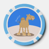 Cute happy glimlach camel cartoon illustratie poker chips (Achterkant)