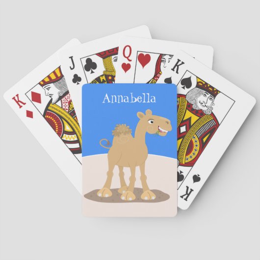 Cute happy glimlach camel cartoon illustratie pokerkaarten (Achterkant)