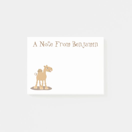 Cute happy glimlach camel cartoon illustratie post-it® notes (Voorkant)