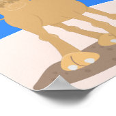 Cute happy glimlach camel cartoon illustratie poster (Hoek)