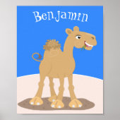 Cute happy glimlach camel cartoon illustratie poster (Voorkant)