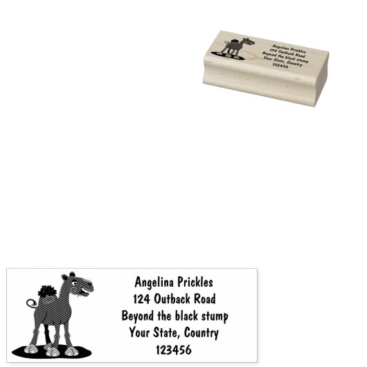 Cute happy glimlach camel cartoon illustratie rubberstempel (Gestempeld)