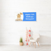 Cute happy glimlach camel cartoon illustratie spandoek (Insitu)