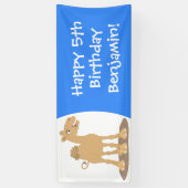 Cute happy glimlach camel cartoon illustratie spandoek (Verticaal)