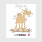 Cute happy glimlach camel cartoon illustratie sticker (Vel)