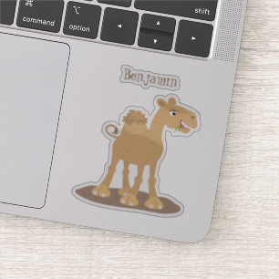Cute happy glimlach camel cartoon illustratie sticker