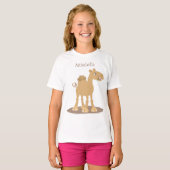Cute happy glimlach camel cartoon illustratie t-shirt (Voorkant volledig)