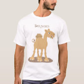 Cute happy glimlach camel cartoon illustratie t-shirt (Voorkant)
