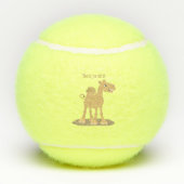Cute happy glimlach camel cartoon illustratie tennisballen (Achterkant)