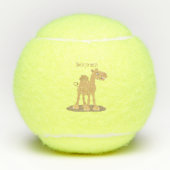 Cute happy glimlach camel cartoon illustratie tennisballen (Voorkant)