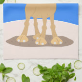 Cute happy glimlach camel cartoon illustratie theedoek (Gevouwen)