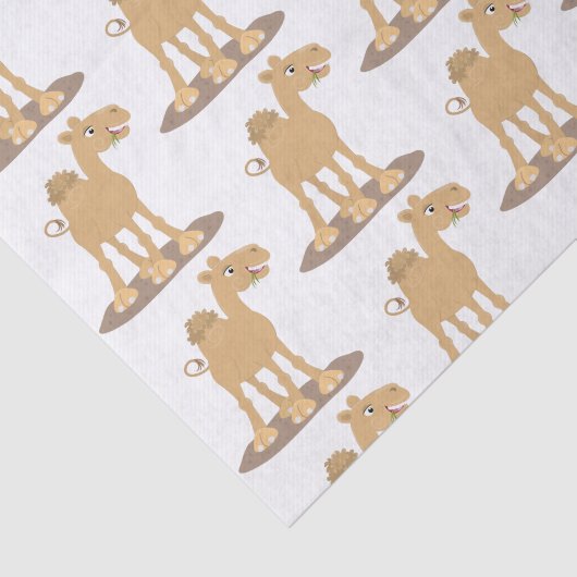 Cute happy glimlach camel cartoon illustratie tissuepapier (Detail)