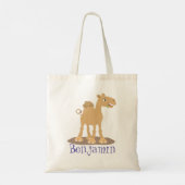 Cute happy glimlach camel cartoon illustratie tote bag (Achterkant)