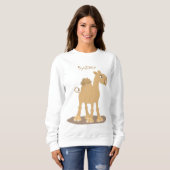 Cute happy glimlach camel cartoon illustratie trui (Voorkant volledig)