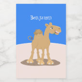 Cute happy glimlach camel cartoon illustratie voedselcontainer etiket (Enkel label)