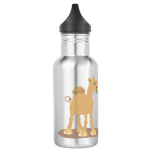 Cute happy glimlach camel cartoon illustratie waterfles 