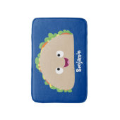 Cute happy glimlach taco cartoon illustratie badmat (Voorkant Verticaal)