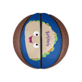 Cute happy glimlach taco cartoon illustratie basketbal (Verticaal)