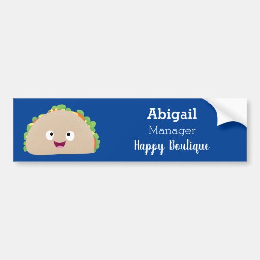 Cute happy glimlach taco cartoon illustratie bumpersticker (Voorkant)