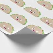 Cute happy glimlach taco cartoon illustratie cadeaupapier (Hoek)