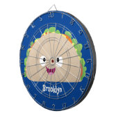 Cute happy glimlach taco cartoon illustratie dartbord (Voorkant Rechts)