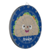 Cute happy glimlach taco cartoon illustratie dartbord (Voorkant Links)