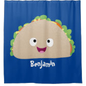Cute happy glimlach taco cartoon illustratie douchegordijn (Voorkant)