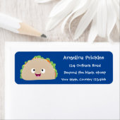 Cute happy glimlach taco cartoon illustratie etiket (Insitu)